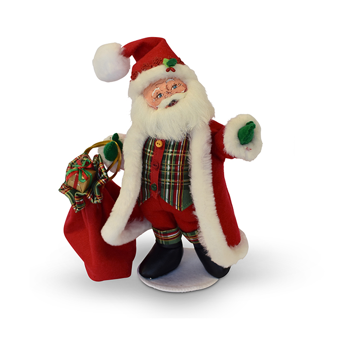 9 inch plaid tidings santa